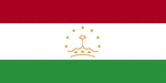 Color flag of Tajikistan. Red field with a dark blue rectangle in the upper hoist-side corner bearing a white sun with 12 triangular rays.