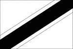 Black and white outline flag of Tanzania. Three horizontal stripes of red (top), a wider stripe of white, and green; a gold crown surmounted by seven gold, five-pointed stars is located in the center of the white stripe