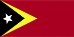 Color flag of Timor-Leste. Five horizontal bands of red (top), white, blue (double width), white, and red.