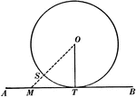 Illustration used to show that "A tangent to a circle is perpendicular to the radius drawn to the point of tangency."