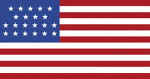 Color illustration of a 21 Star United States flag. The additional star represents the state of Illinois. This flag was in use from July 04, 1819 until July 3, 1820.