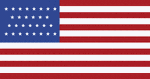 Color illustration of a 29 Star United States flag. The additional star represents the state of Iowa. This flag was in use from July 04, 1847 until July 3, 1848.