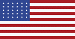 Color illustration of a 30 Star United States flag. The additional star represents the state of Wisconsin. This flag was in use from July 04, 1848 until July 3, 1851.