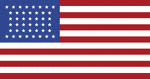 Color illustration of a 44 Star United States flag. The additional star represents the state of Wyoming. This flag was in use from July 04, 1891 until July 3, 1896.