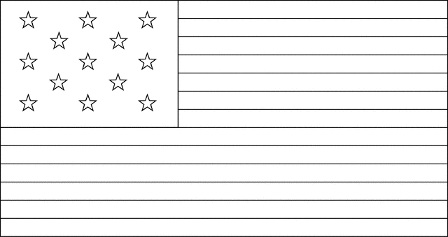 13 Star United States Flag, 1776 | ClipArt ETC