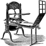 The hand printing press was invented by Peter Smith and manufactured by Robert Hoe in 1822.