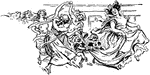 An illustration of a group of women dancing.