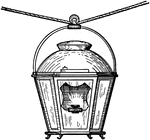 "The first R&eacute;verb&egrave;re --oil lantern-- with a metal reflector, used to light the streets of Paris. It was invented by Bourgeois de Ch&acirc;teaublanc in 1765, and used until the introduction of gas." -Bodmer, 1917