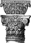 "Byzantine Capital. The leading forms of the Byzantine style are the round arch, the circle, and in particular the dome." -Vaughan, 1906