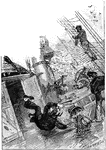 An illustration of a deck hand falling down and spilling a pot.