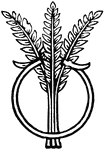 An illustration of three shafts of wheat with a circle surrounding it.