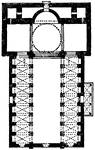 This is a plan of the San Nicola at Bari, Italy. This is an example of Italian Southern Romanesque architecture. Scale is in feet.