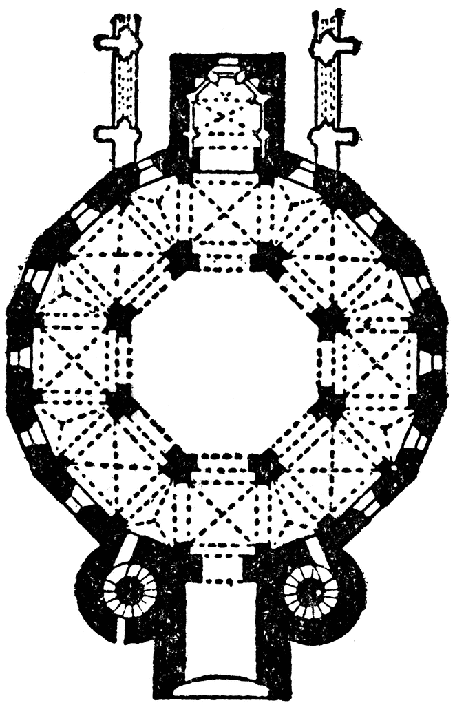 Plan Of Cathedral At Aix La Chapelle Ad 796 Clipart Etc