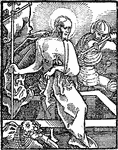 The Hortulus Animae is one of a series of woodcuts that was created by German Renaissance artist Hans Baldung Grun in 1511. It depicts the resurrection of Jesus. A woodcut is made by carving a wooden block to the desired design, and then rolling ink over the carved block to print the design on paper.