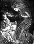 At the Back of the North Wind is a wood engraving that was created by English painter Albert Hughes. It is a children's book that was written by George Macdonald in 1857. It is a fantasy about a boy named diamond and his adventures with the lady north wind.