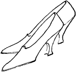 These lady's shoes are an early 20th century design. They are high heeled and pointed.