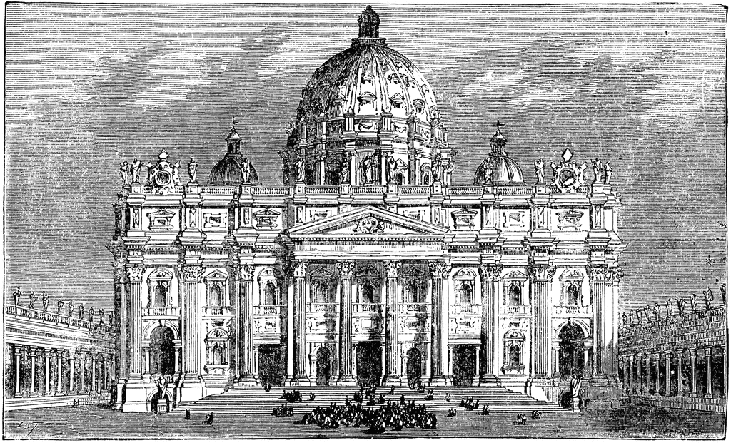 Vatican st peter square drawing, brown colored version for apps, print or  web backgrounds. | CanStock