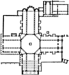 A plan of the church of Kalat&ndash;Seman in the northern Syrian city of Aleppo. The church is also known as St. Simon Stylites, Samaan, or San Simeon, consecrated in AD 476, and is considered to be one of the oldest remaining churches in the world.