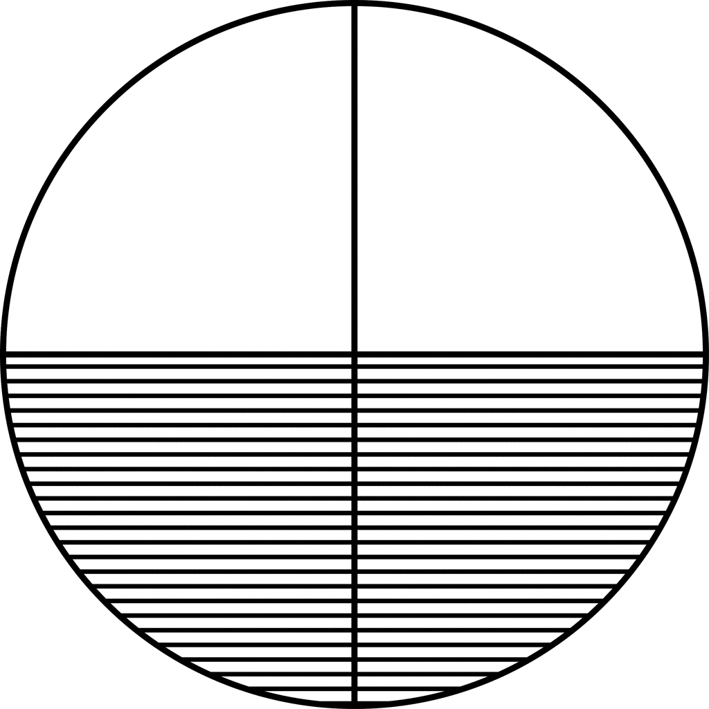 Fraction Pie Divided Into Quarters Clipart Etc