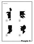 Solutions for silhouette outlines of people (silhouettes of men) made from tangram pieces. Tangrams, invented by the Chinese, are used to develop geometric thinking and spatial sense. 7 figures consisting of triangles, squares, and parallelograms are used to construct the given shapes.
