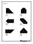 Solutions for silhouette outlines of shapes (quadrilateral, hexagon, arrow, pentagon) made from tangram pieces. Tangrams, invented by the Chinese, are used to develop geometric thinking and spatial sense. 7 figures consisting of triangles, squares, and parallelograms are used to construct the given shapes.
