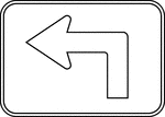 This is an advance turn arrow pointed to the left. The shaft is bent at a 90-degree angle.