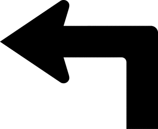 Left Advance Turn Arrow Auxiliary, Silhouette | ClipArt ETC