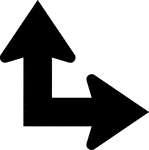 "If used, the Directional Arrow auxiliary sign shall be mounted below the route sign in directional assemblies, and displays a single- or double-headed arrow pointing in the general direction that the route follows." -Federal Highway Administration, 2007