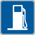 This sign is used to indicate that gas is available nearby.
