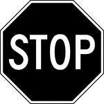 This sign indicates that vehicles must come to a complete stop. It is to be installed at the right side of the approach to which it applies.