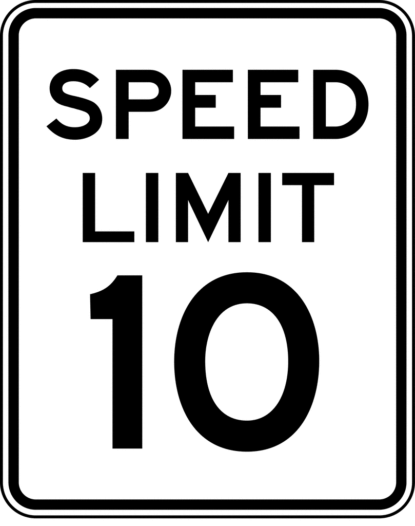Speed Limit 10 Black And White ClipArt ETC