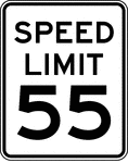 "This sign is used to display the limit established by law, ordinance, regulation, or as adopted by the authorized agency. The speed limits shown shall be in multiples of 10 km/h or 5 mph."-Federal Highway Administration, 2007