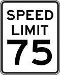 "This sign is used to display the limit established by law, ordinance, regulation, or as adopted by the authorized agency. The speed limits shown shall be in multiples of 10 km/h or 5 mph."-Federal Highway Administration, 2007