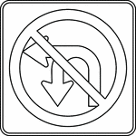If combination No U-Turn/No Left Turn signs are used, at least one should be used at a location specified for No Left Turn signs.