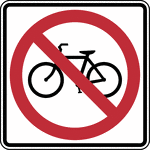 "Selective Exclusion signs give notice to road users that State or local statutes or ordinances exclude designated types of traffic from using particular roadways or facilities."-Federal Highway Administration, 2007