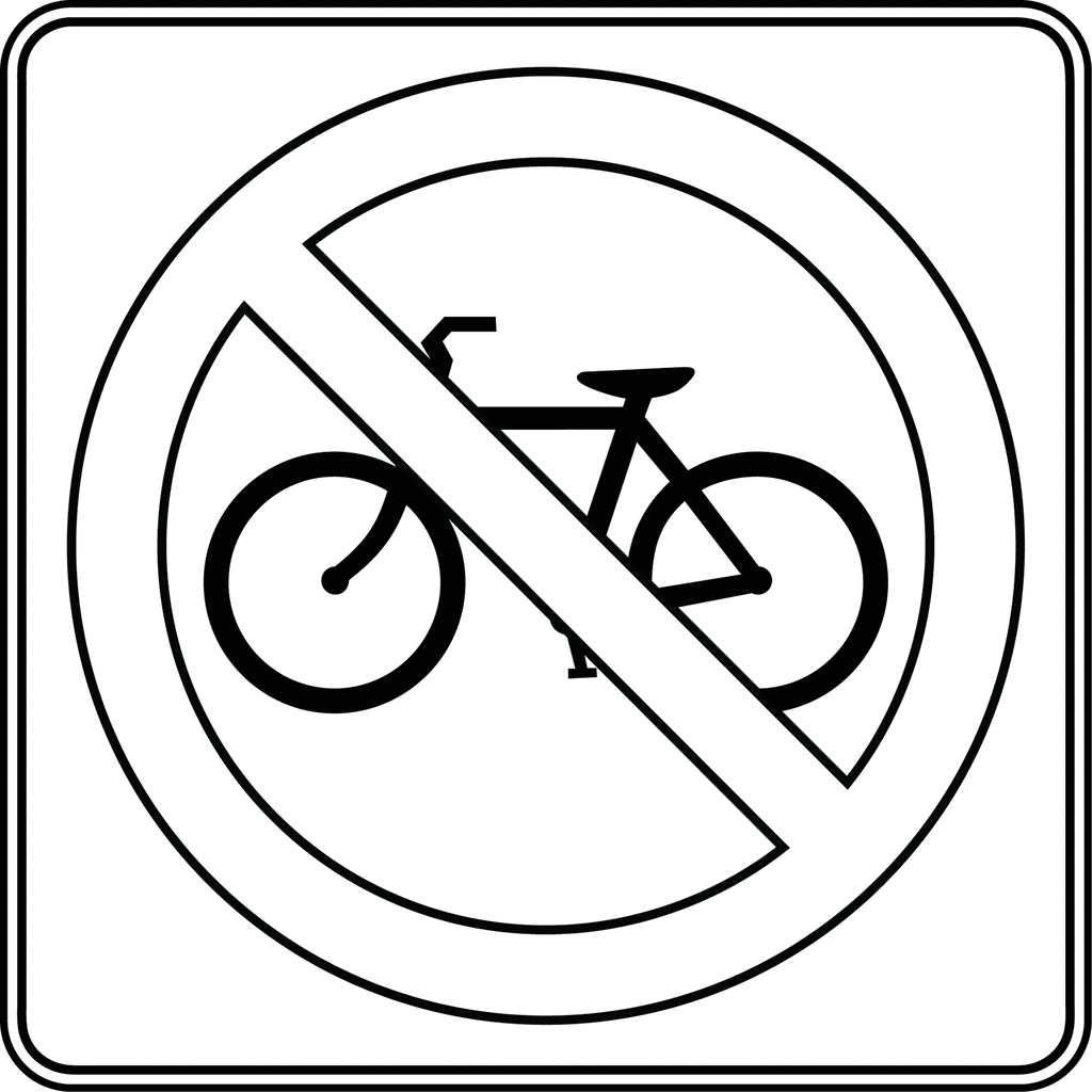 No Bicycles, Outline | ClipArt ETC