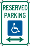 This sign indicates that the parking space is reserved for persons with disabilities.