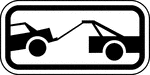 "To make the parking regulations more effective and to improve public relations by giving a definite warning, a sign reading TOW-AWAY ZONE may be appended to, or incorporated in, any parking prohibition sign. The Tow-Away Zone symbol sign may be used instead of the word message sign. The sign may have either a black or red legend and border on a white background." -Federal Highway Administration, 2007
