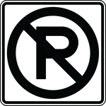 The "NO PARKING sign may be used to prohibit any parking along a given highway."-Federal Highway Administration, 2007