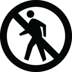 "The No Pedestrian Crossing sign may be used to prohibit pedestrians from crossing a roadway at an undesirable location or in front of a school or other public building where a crossing is not designated."-Federal Highway Administration, 2007