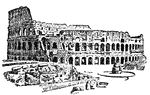 The Colosseum at Rome was the greatest of Roman ampitheatres.