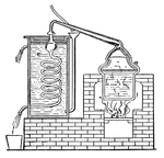 The distilling apparatus was used to distill water for drinking.