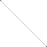 A line with arrows on both ends to show that it extends indefinitely. The line is slanting down when read from left to right.