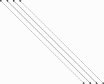 4 parallel lines with arrows on both ends to show that they extend indefinitely. The lines are slanting down when read from left to right.