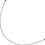 A curved line with endpoints.