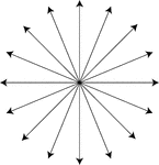 8 lines which intersect at a common point.
