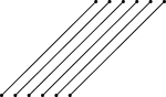 6 slanted parallel line segments.