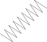 A zig zag line known as a broken line in mathematics.