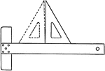 A test to ensure the triangle is accurate by drawing a perpendicular line from a T-square.