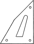 The Rondinella triangle is a modified triangle ruler, where the hypotenuse is outwardly bent.